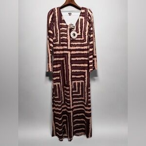 NWT Women’s Bohemian Style Casual Maxi Beach Dress Multi Color Size M